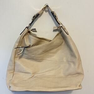 Urban Expressions Ivory Faux Leather Hobo Bag Vegan Shoulder/Handbag Double Side